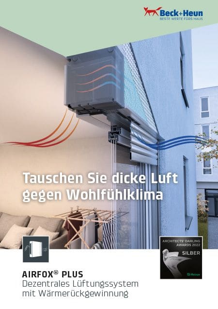 Airfox Plus Lüftungssystem mit Wärmerückgewinnung